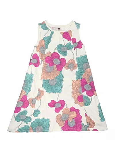 Pre-owned Tea Kids' Dress In White