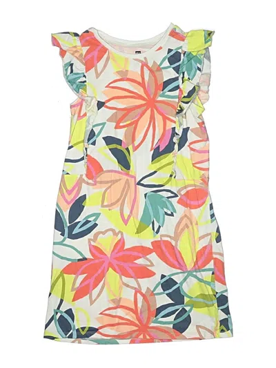 Pre-owned Tea Kids' Dress In White