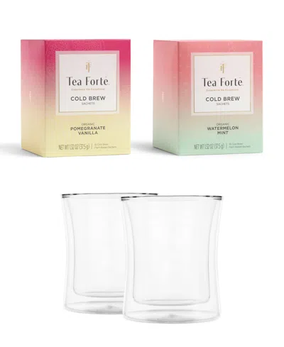 Tea Forte Cold Brew Duo And Poom Cup Tea Bundle, 4 Piece In No Color