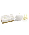 Tea Forte Holiday Winter Chalet Bundle With 20-pyramid Infusers, Cafe Cup And Tea Trays In White