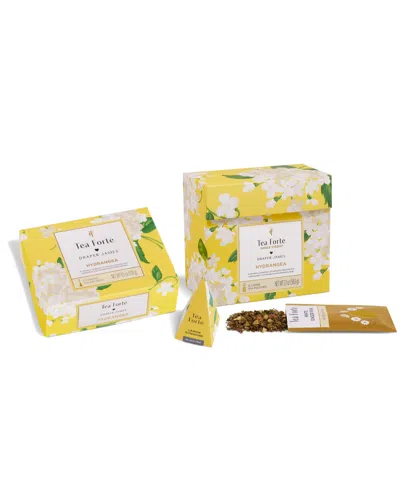 Tea Forte X Draper James Hydrangea Mini Petite Presentation Box, 5 Infusers In Transparent