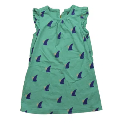 Pre-owned Tea Kids' Girls Blue Aqua Dress