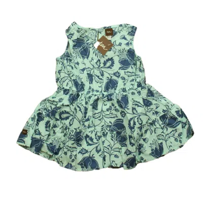 Tea Kids' Girls Blue Floral Dress In Multi