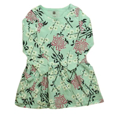 Pre-owned Tea Kids' Girls Blue Floral Dress