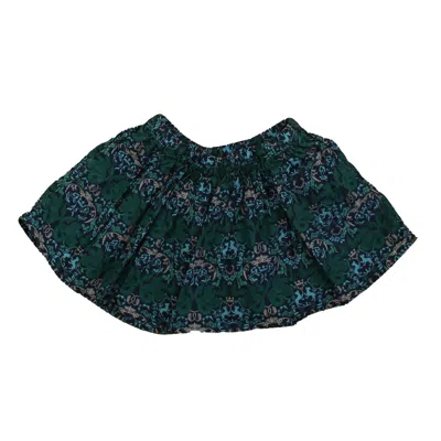 Pre-owned Tea Kids' Girls Blue Green Skirt