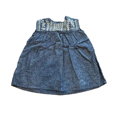 Tea Kids' Girls Blue Ivory Dress
