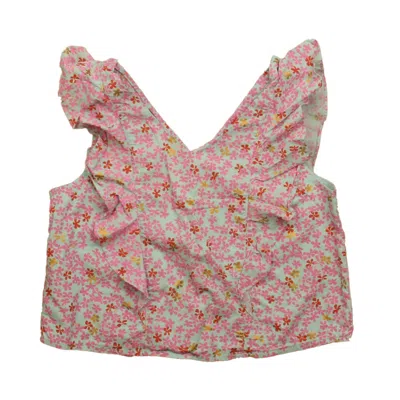 Tea Kids' Girls Blue Pink Blouse In Multi