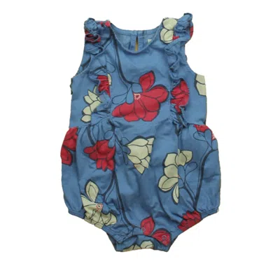 Tea Kids' Girls Blue Pink Floral Romper