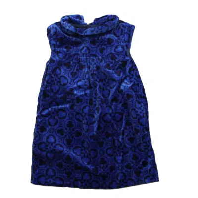 Tea Kids' Girls Blue Velour Dress