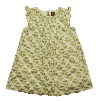 Pre-owned Tea Kids' Girls Gold Ivory Dress