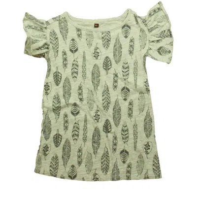 Tea Kids' Girls Gray Black Dress In Green