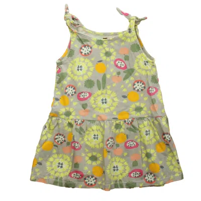 Pre-owned Tea Kids' Girls Gray Dress In Grey