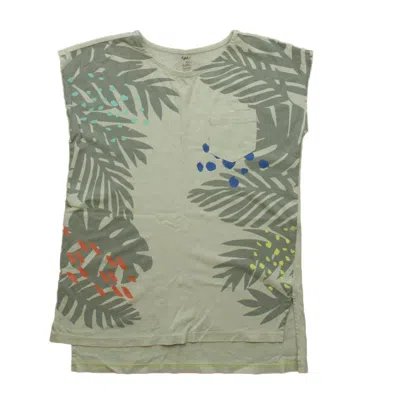 Tea Kids' Girls Gray T-shirt In Green