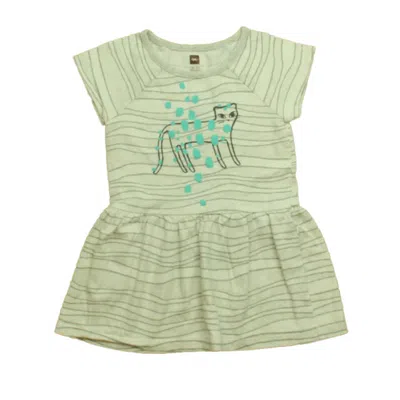 Tea Kids' Girls Gray White Cat Dress In Multi
