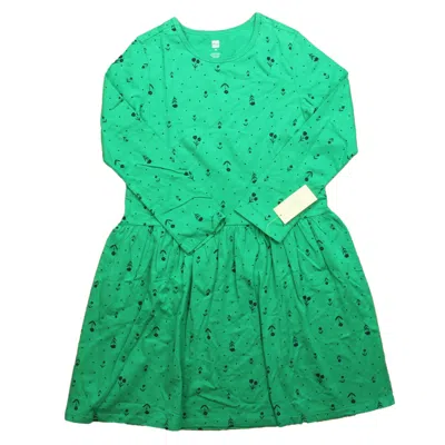 Tea Kids' Girls Green Flowers Dress In Multi
