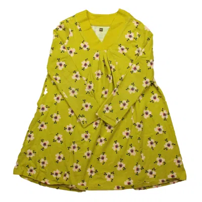 Tea Kids' Girls Green Pink Flowers Dress