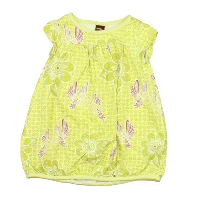 Pre-owned Tea Kids' Girls Green Purple Dress