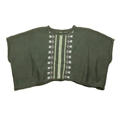 Pre-owned Tea Kids' Girls Grey Purple Poncho