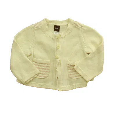 Tea Kids' Girls Ivory Pink Sweater In Yellow
