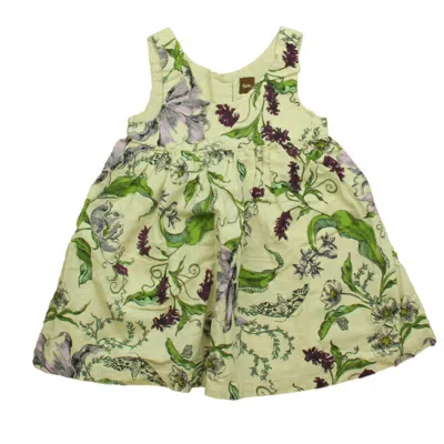 Pre-owned Tea Kids' Girls Ivory Purple Dress In White