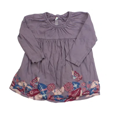 Pre-owned Tea Kids' Girls Mauve Floral Dress In Multi