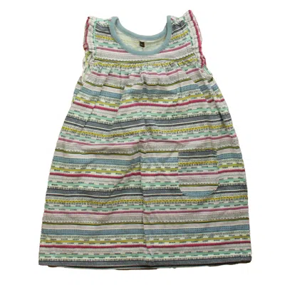Tea Kids' Girls Multi Color Dress In Green