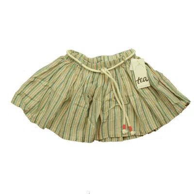 Tea Kids' Girls Multi Stripe Skirt In Green