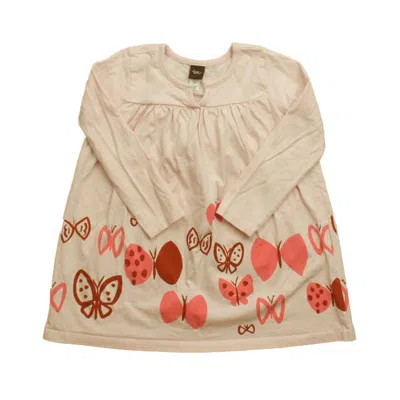 Pre-owned Tea Kids' Girls Pink Butterfly Dress