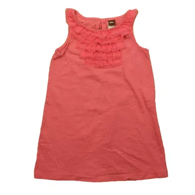 Tea Kids' Girls Pink Dress In Red