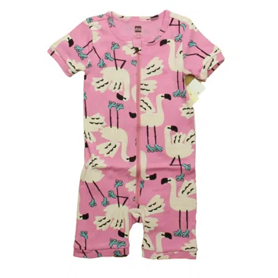 Tea Kids' Girls Pink Flamingo 1-piece Non-footed Pajamas