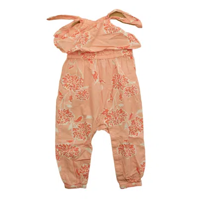 Tea Kids' Girls Pink Floral Jumper In Orange