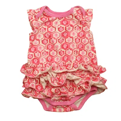 Pre-owned Tea Kids' Girls Pink Floral Romper In Multi