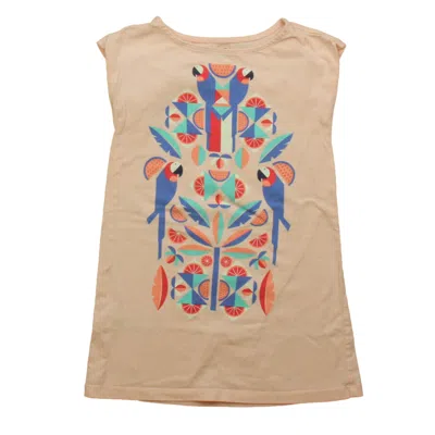 Tea Kids' Girls Pink Parrot Dress In Neutral