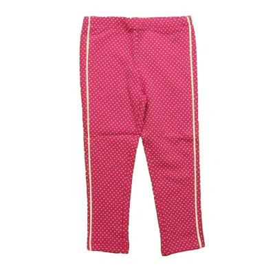 Pre-owned Tea Kids' Girls Pink Polka Dots Leggings In Multi