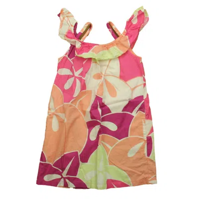 Pre-owned Tea Kids' Girls Pink Purple Green Dress