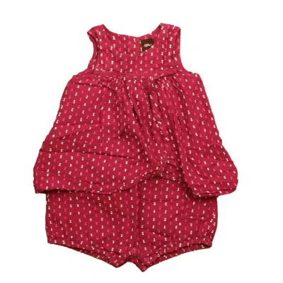 Tea Kids' Girls Pink White Romper