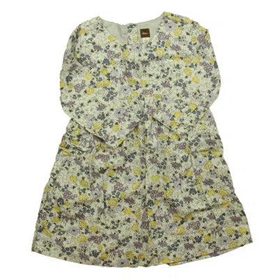Tea Kids' Girls Purple Ivory Floral Dress In Multi