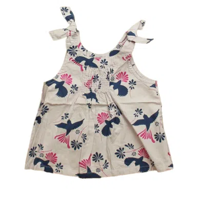 Pre-owned Tea Kids' Girls Purple Navy Tank Top In Multi