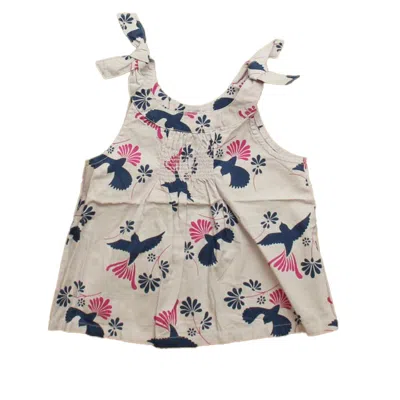 Tea Kids' Girls Purple Navy Tank Top In Sand