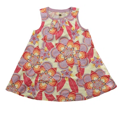 Pre-owned Tea Kids' Girls Purple Pink Floral Dress