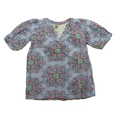 Pre-owned Tea Kids' Girls Purple Pink Green Dress