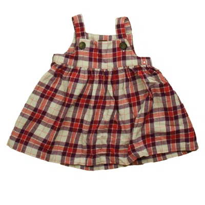 Pre-owned Tea Kids' Girls Purple Pink Plaid Dress In Multi