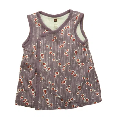 Pre-owned Tea Kids' Girls Purple Red Floral Dress