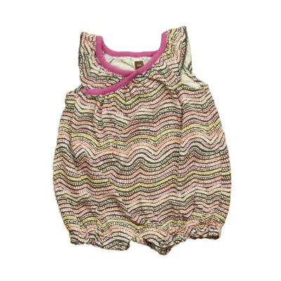 Tea Kids' Girls Purple Stripe Romper In Multi