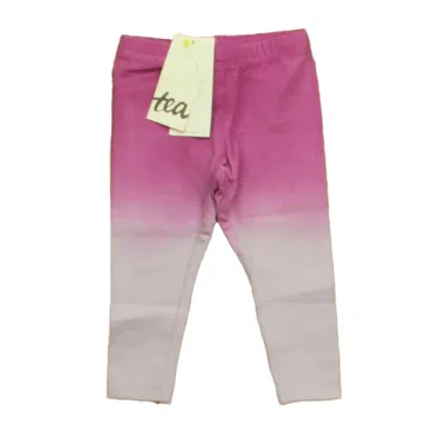 Pre-owned Tea Kids' Girls Purple Tie Dye Leggings