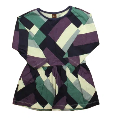 Tea Kids' Girls Purple White Blue Dress In Multi