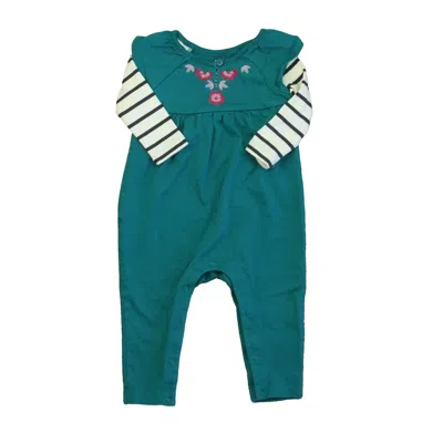 Pre-owned Tea Kids' Girls Turquoise Long Sleeve Outfit In Blue