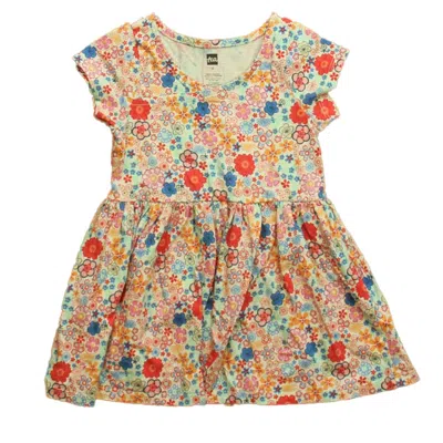 Tea Kids' Girls White Floral Sun Dress In Multi