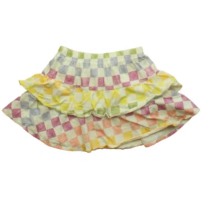 Tea Kids' Girls White Multi Check Skirt