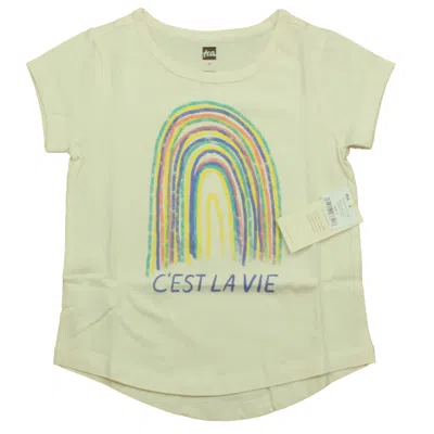 Pre-owned Tea Kids' Girls White Rainbow T-shirt
